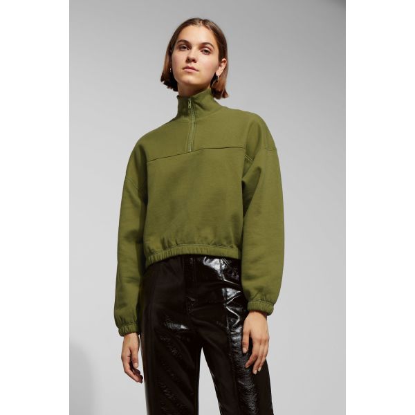 New Fashion Fall Clothing Turtle Neck Zipper Sweatshirt Women