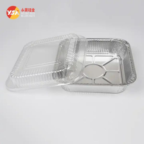 Disposable Tin Foil Trays Food Packaging Aluminium Container Disposable Aluminum Tray With Plastic Lid