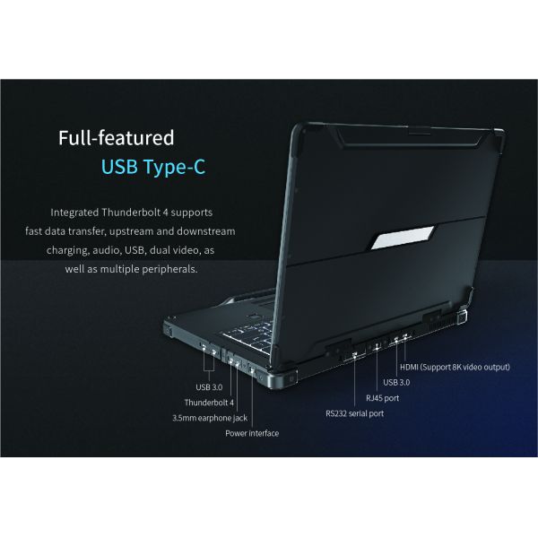 14" Rugged Notebook Computer Intel I5 I7 Fully IP65 5G WIFI Bluetooth Military Notebook PC