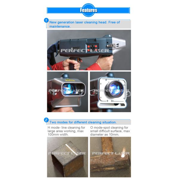 100w 200w 500w Industrial Rust Remover Machine Metal Cleaning With 9.6 Inch LCD Control Screen