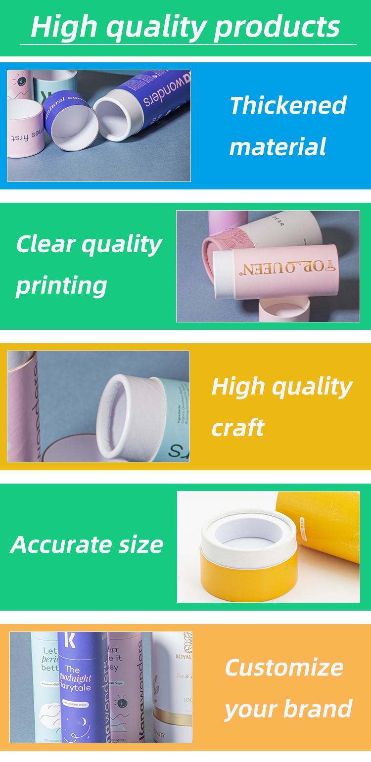 Custom printed logo high quality round cardboard cylinder gift scarf socks T-shirt towel wrapping paper tube clothing
