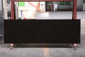 China 73 Black Quartz Stone Countertop For Rectangular Feathered White Sinks wholesale