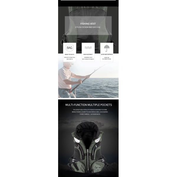 CCS Certificates Marine Lifesaving Fish Suit Portable Multi-pocket Detachable Rock Fishing Vest