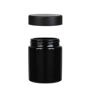 China 4oz Child Resistant Clear Black Glass Jars 4oz frosted glass candle jar air tight food storage containers wholesale