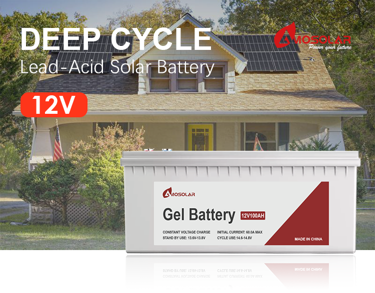 Amosolar 12V 100A 100 AH 100 Amp 200A 200 AH 200 Amp Lead Acid Gel Battery for OEM/ODM