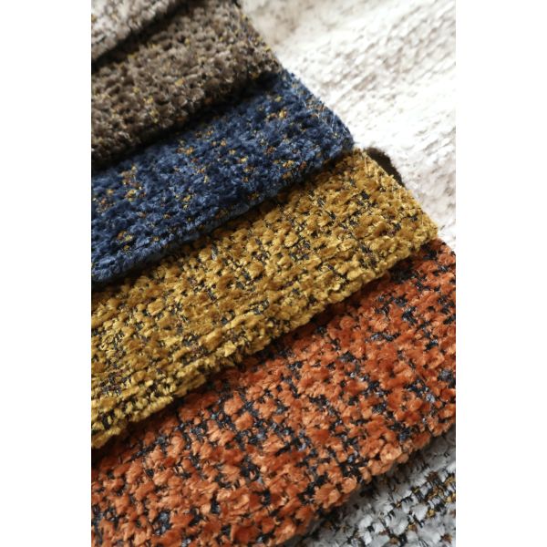 High Quality New Plain 100% Polyester Jacquard Double Blended Woven Chenille Sofa & Curtain Fabric Home Textile