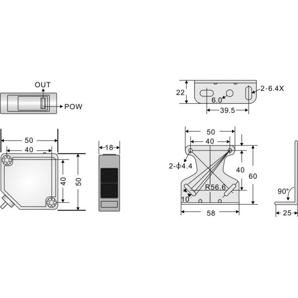 Gate Safety Infrared Reflective Photocell Sensor