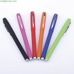 China colorful gel ink pen, rubber sprayed gift office sign roller ink pen, gel ink pen on sale