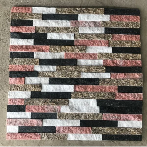Mulit Color Quartzite Interior Stone Veneer Panels For Fireplace
