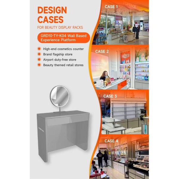 GDR10-TY-K04 Retail Store Display with Mirror and Convenient Charging for Beauty Counters