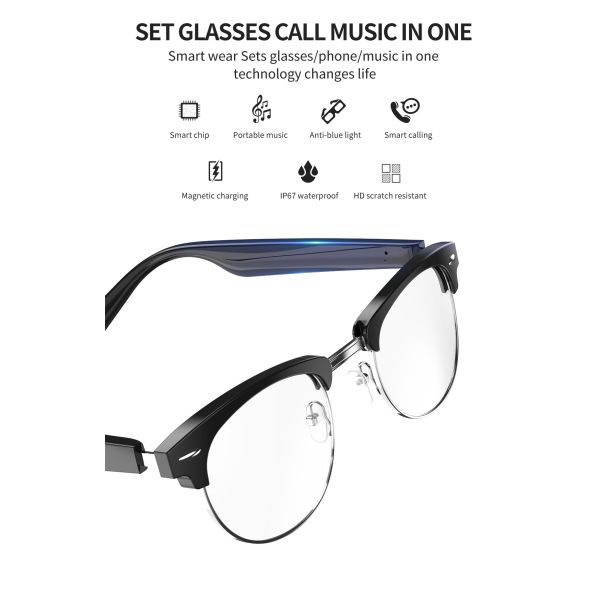 High End Smart Sunglasses Wireless Bluetooth 5.0 Hands-Free Calling Music Audio TWS Google Voice Control Polarized sungl