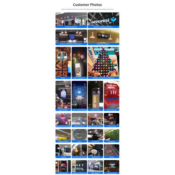 Holographic Mesh Projector Screen Advertising Player 3d Led Advertising Screen Outdoor