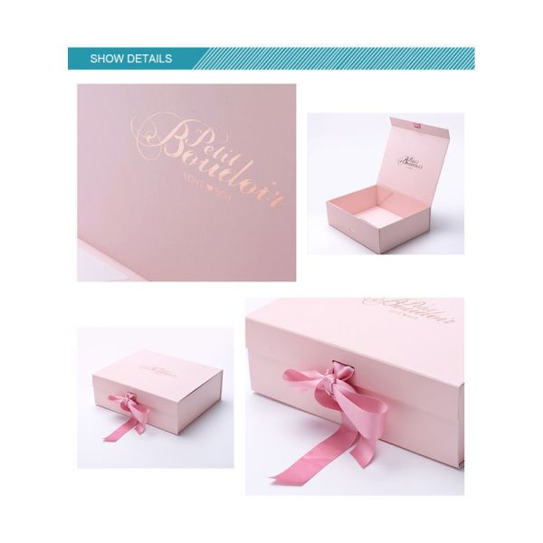 BSCI Wedding Gift Box Ribbon Magnetic Closure Clothing Shipping Packaging