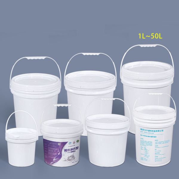 Quality Food Grade Container 16L PP White Plastic Round Bucket with Customized Printing for sale