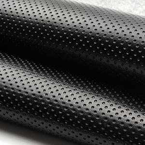 China Black Semi Perforated Faux Leather PVC Material For Car Interior wholesale
