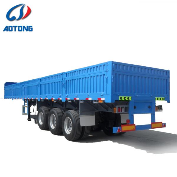 Leaf Spring Suspension 40ft Side Wall Cargo Semi Trailers for Bulk Cargo Transport