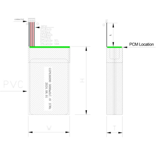 Rechargeable Lithium-Ion Battery Pack GSP636096-2S1P 7.4V And 5000mAh For Power Banks Outdoor Electronic Devices Flashlight Lighting Small Electronic