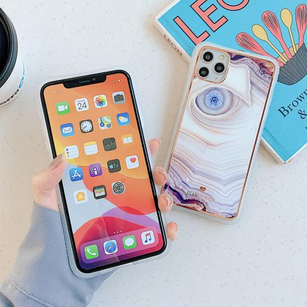 Luxury Marble Phone Cases TPU Scratchproof Lasered Glass Cover