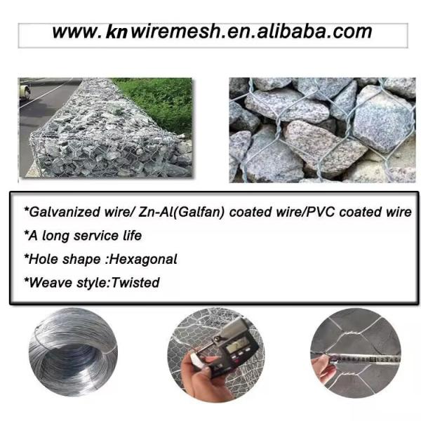 PVC Coated Galvanized Wire Mesh Gabion Box 1*1*1 M Green For Rock Fall Protection