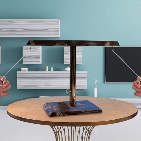 Handmade 8.5cm Wooden Doll House Toys Colored Rings Throwing Hooks