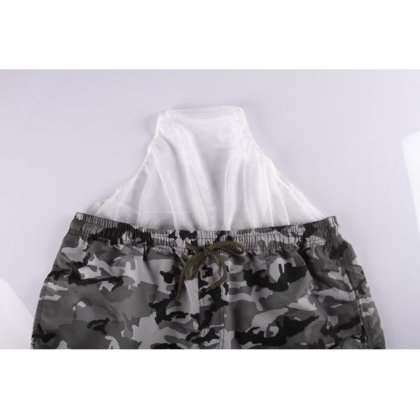 Olive Camouflage Mens Elastic Waist Board Shorts