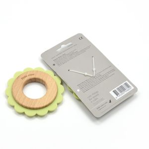 Organic Natural Beech FDA Standard Wooden Silicone Teether