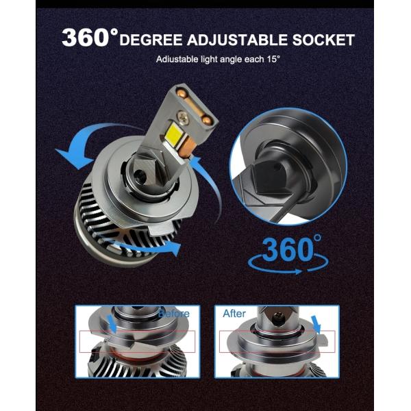 Auto Lighting System High Power Led Headlight E9 H7 45W 4000LM 6500K 3570 Csp Chip Auto Led Light For Car