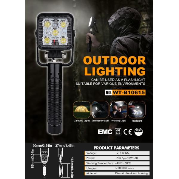 Customized Portable LED Flashlight 15W Camping LED Flashlight IP65