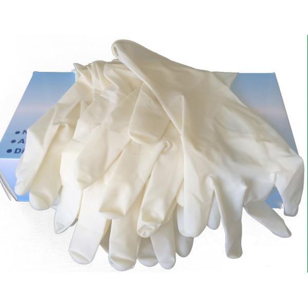 Quality Disposable Non Sterile Latex Examination Gloves Natural White CE/ISO13485 for sale