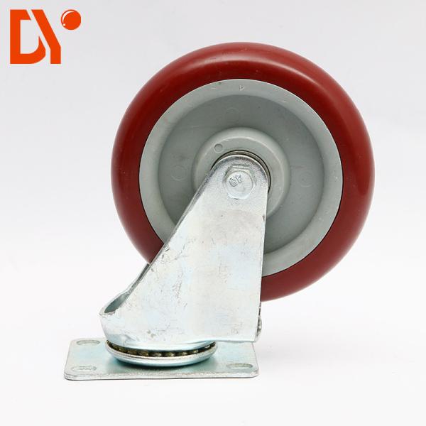 Red Color Plastic Anti Static Flat Casters Swivel Type Custom Design