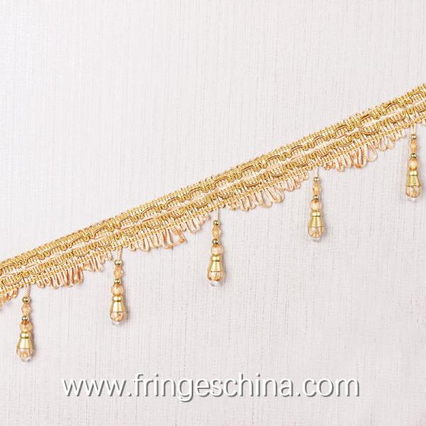 Handmade fashionable chain beads lace tassels fringes for curtain/sofa/pillow decoration