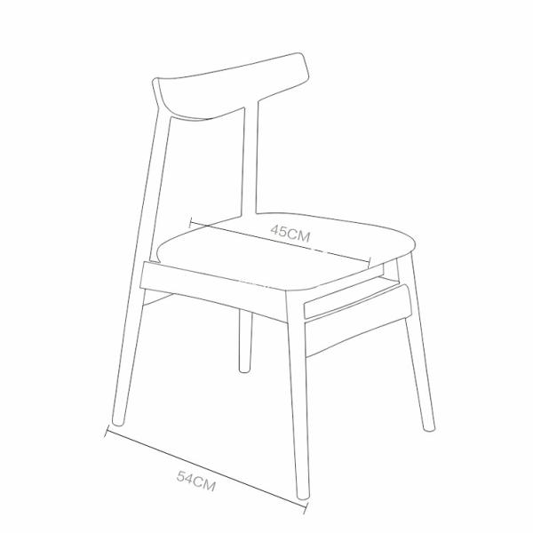 Modern Nordic Designs Furniture No Arm Oak Wooden With Seating Cushion Fabric Dining Chair