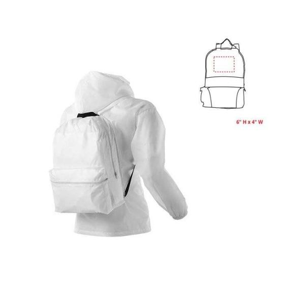 Rain Jacket Backpack Promotional 190t Polyester With Custom Logo Packable Jacket Backpack