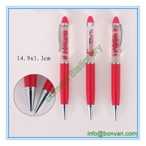 China metal floater oil pen, metal fluit oil ball pen with customized sliding logo on sale