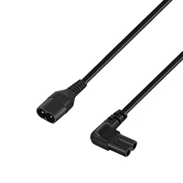 2.5A 250V CCC VDE ETL Approved IEC Extension Power Cord C7 Right Angle Connector C7