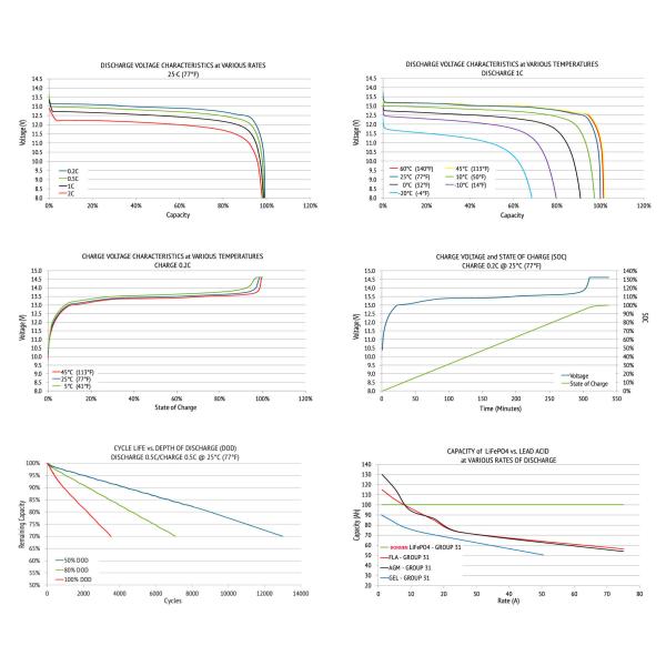 Prismatic Cell 100AH 12v RV Lithium Ion Batteries With Handle