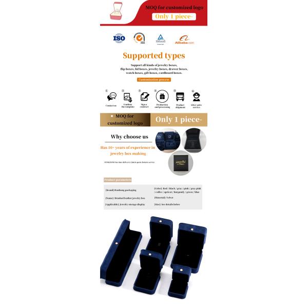 Velvet Material Handmade Jewelry Box for Bracelet Earrings Necklace Pearl Lock