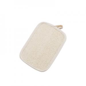 China Rectangle Natural Loofah Body Scrubber Pad With Elastic Belt wholesale