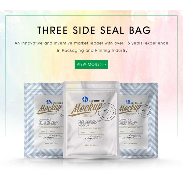 Oxygen Resistance Facial Mask Three Side Seal Bag Higher Barrier