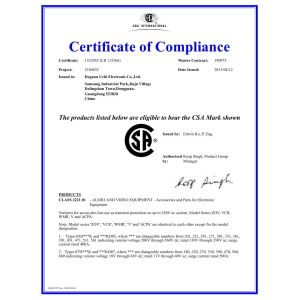 Guangdong Uchi Electronics Co.,Ltd Certifications