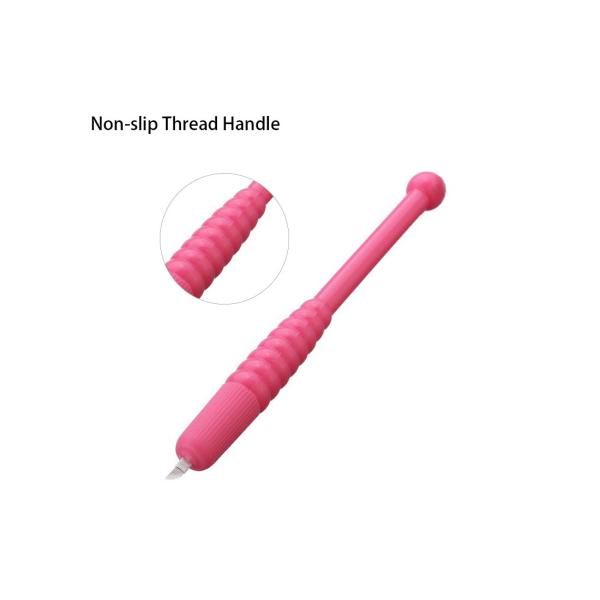 Embroidery Metal Manual Eyebrow Tattoo Pen , Pink Permanent Makeup Tattoo Pen