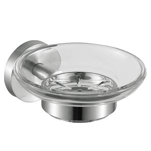 Bathroom Glass Soap Holder Hotel Wall Mounted Soap Bracket Polished