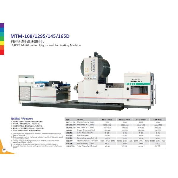 High Speed 25um Thickness Film Laminating Machine With Hot Chain