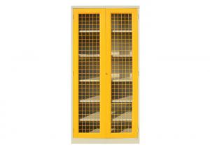 China Easy Assemble Steel Foldable Storage Cabinets Hinge Nets Doors Yellow Color on sale