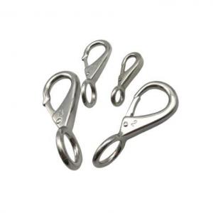 China Polished Stainless Steel Fixed Eye Snap Hook for Dog Leash and Keychain Attachment wholesale