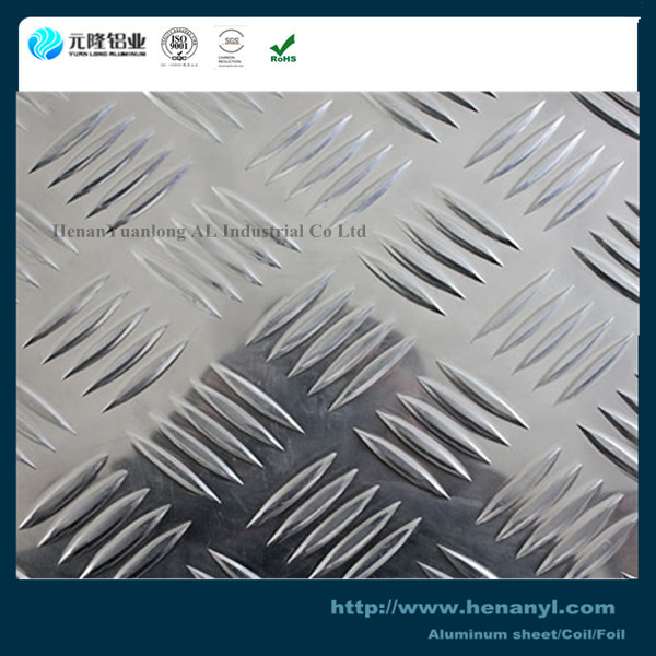 Silver 6mm Aluminium Checker Plate 3004 Diamond Tread Aluminum Sheet