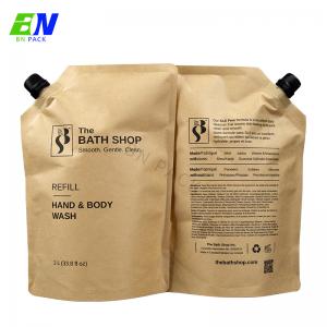 China Handwash Shampoo Refill Spout Pouch Natural Kraft Paper Material wholesale