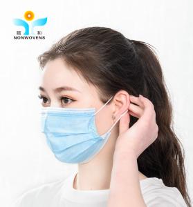 China YIHE 3 Ply 14.5*9.5cm Blue White Disposable Face Mask , Nursing Surgical Flat Face Mask  For Kids on sale