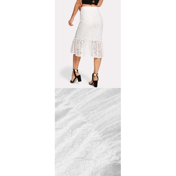 Ruffle Hem Asymmetric Lace Skirt For Women