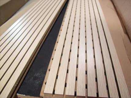 Quality Lightweight Decoration Wooden Grooved Acoustic Panel / Sound Absorbing Panels for sale